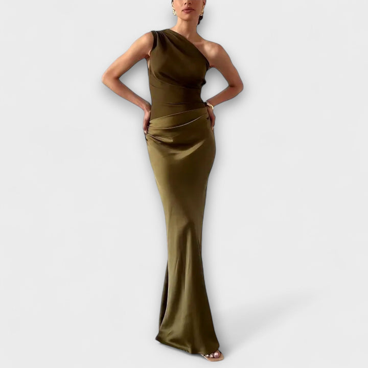 Abendkleid für Damen - Elegantes Ein-Schulter Maxikleid