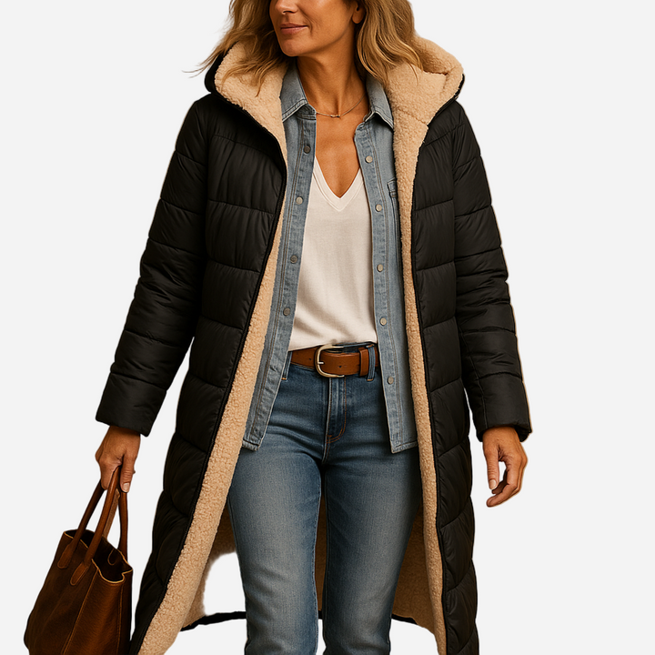 Parka für Damen - Lang & Fleece-Futter für den Winter