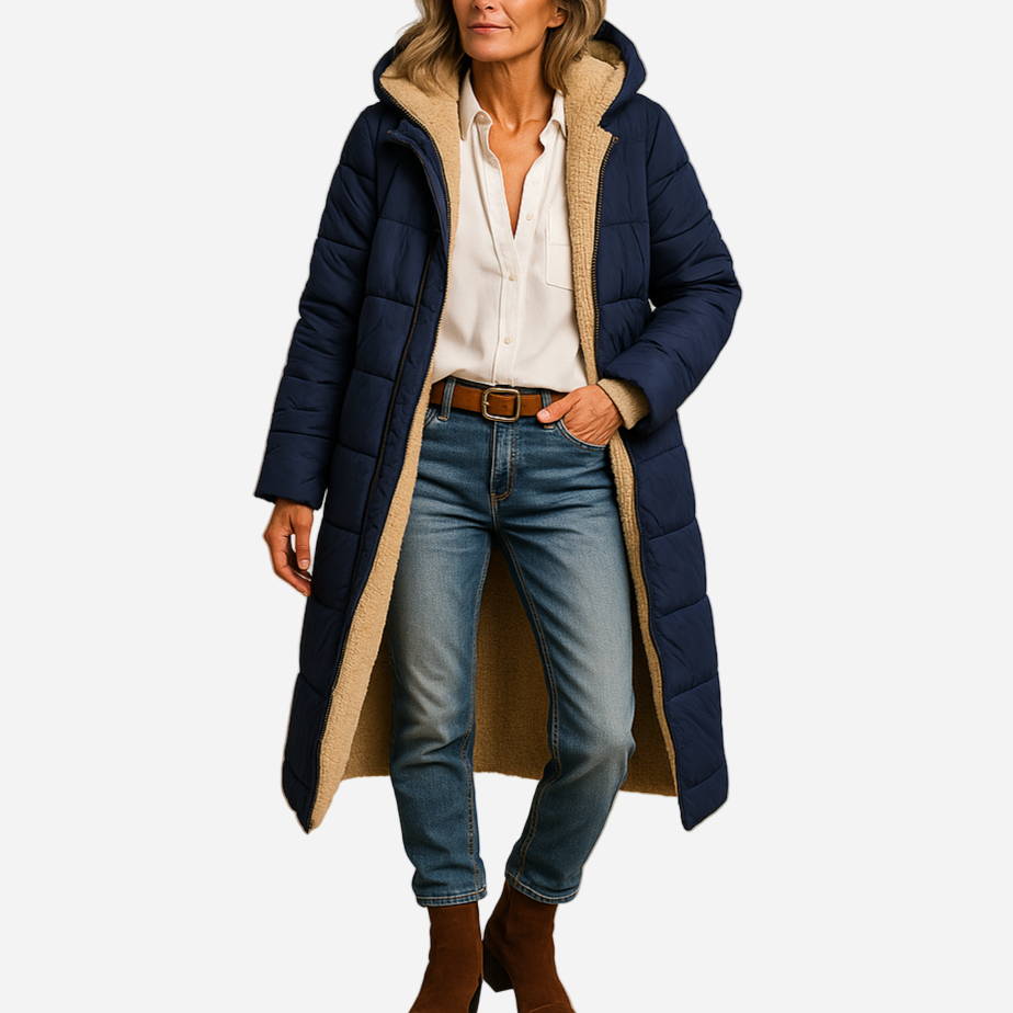 Parka für Damen - Lang & Fleece-Futter für den Winter