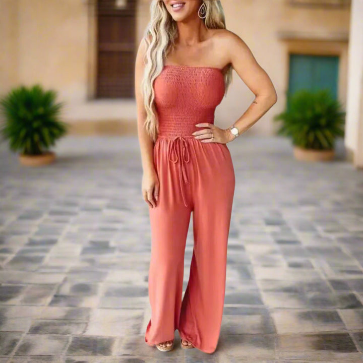 La Playa Jumpsuit - Elegante Trägerlosen Jumpsuit mit Weite Beine