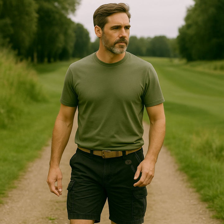 Cargohose - Robuste Kurze Wanderhose mit Gürtel für Outdoor