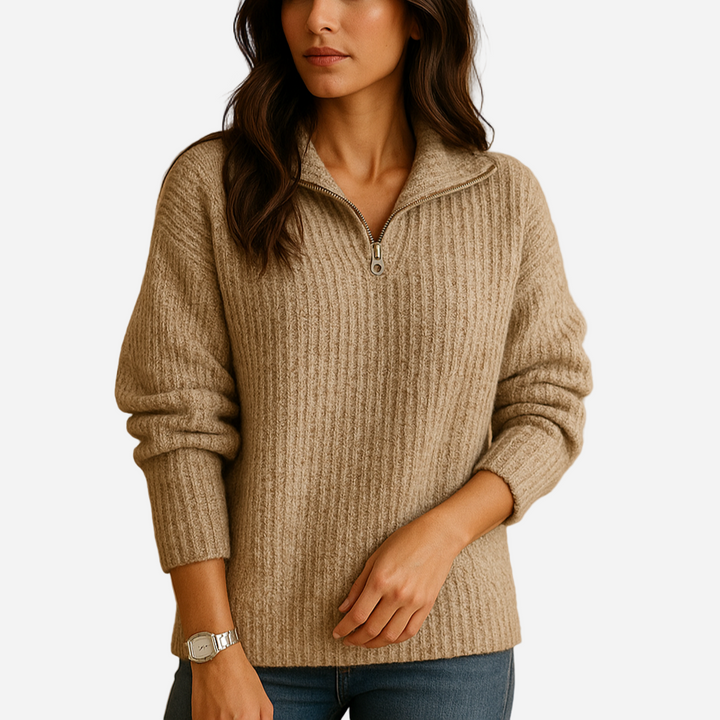 Pullover für Damen - Halb-Reißverschluss & Bequem für den Winter
