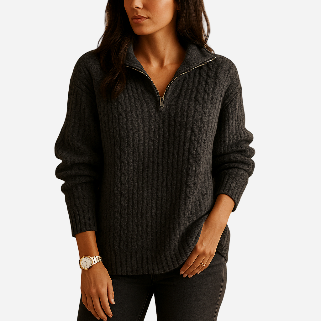 Pullover für Damen - Halb-Reißverschluss & Bequem für den Winter