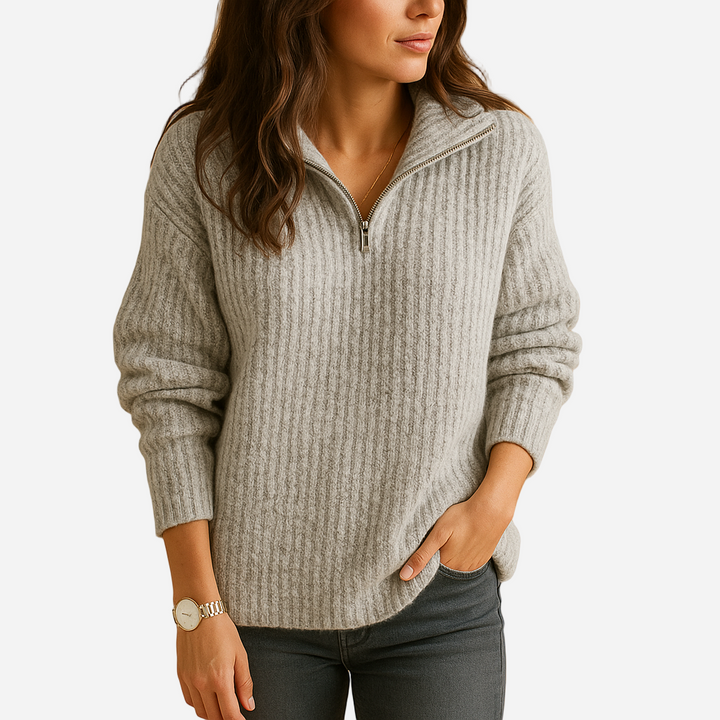 Pullover für Damen - Halb-Reißverschluss & Bequem für den Winter