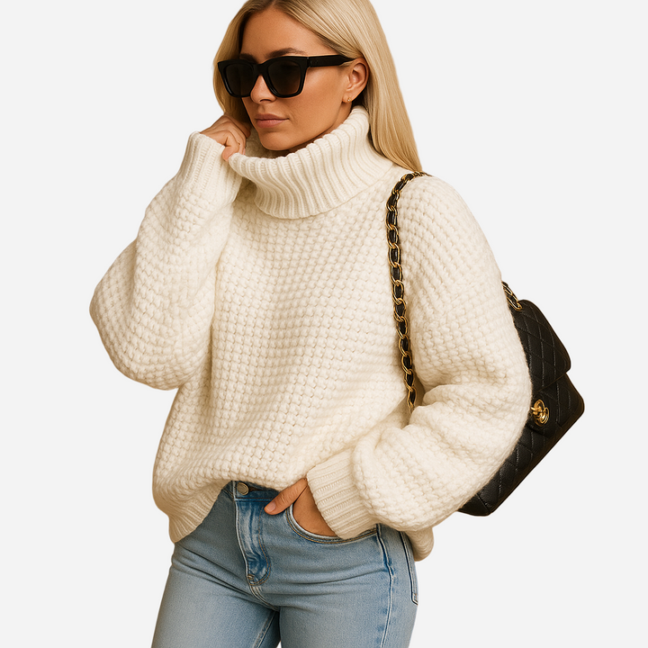 Rollkragenpullover für Damen - Warmer Strickpullover für den Winter