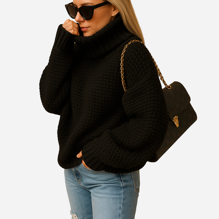 Rollkragenpullover für Damen - Warmer Strickpullover für den Winter