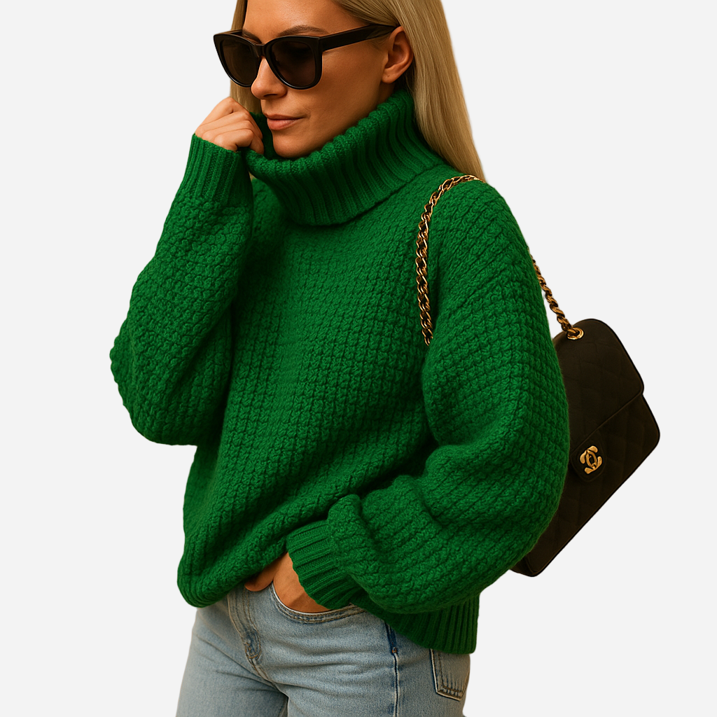 Rollkragenpullover für Damen - Warmer Strickpullover für den Winter