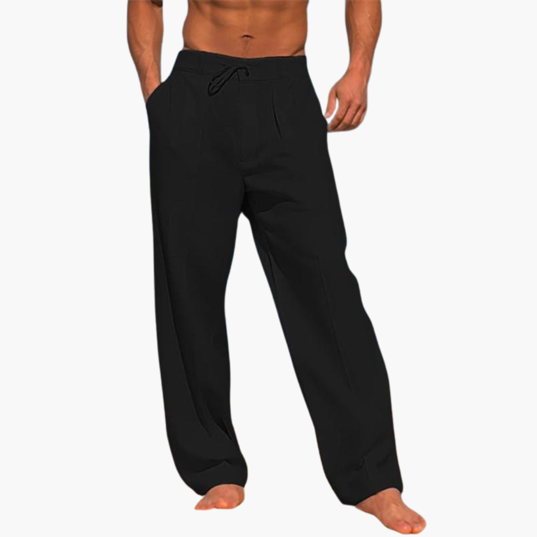 Sommerhose für Herren - Weite luftige Bundfalthose