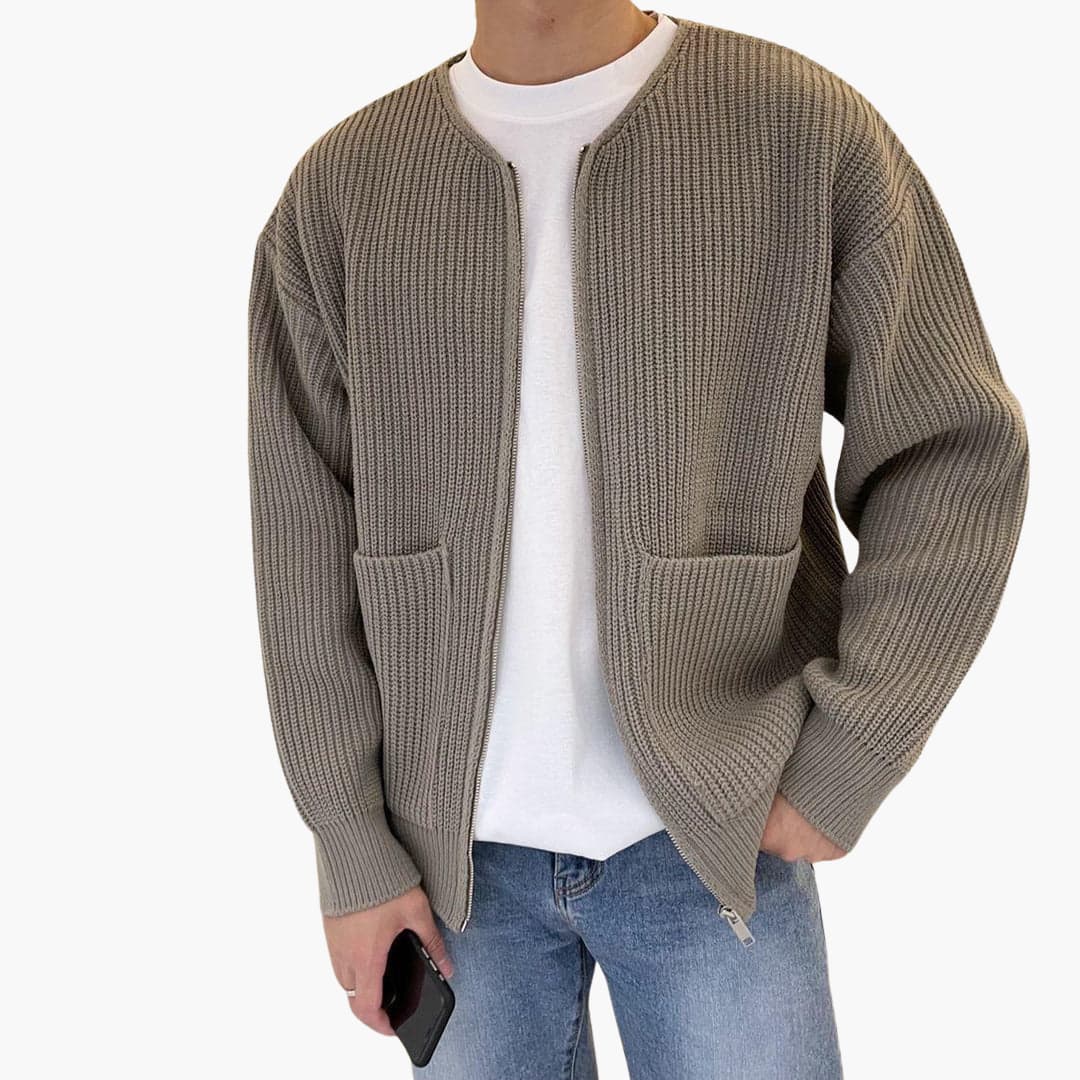 Strickjacke - Leichte Übergangsjacke mit Reißverschluss für Frühling