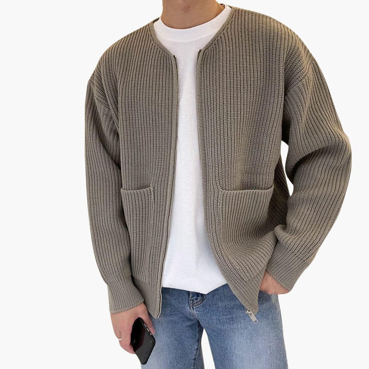 Strickjacke - Leichte Übergangsjacke mit Reißverschluss für Frühling