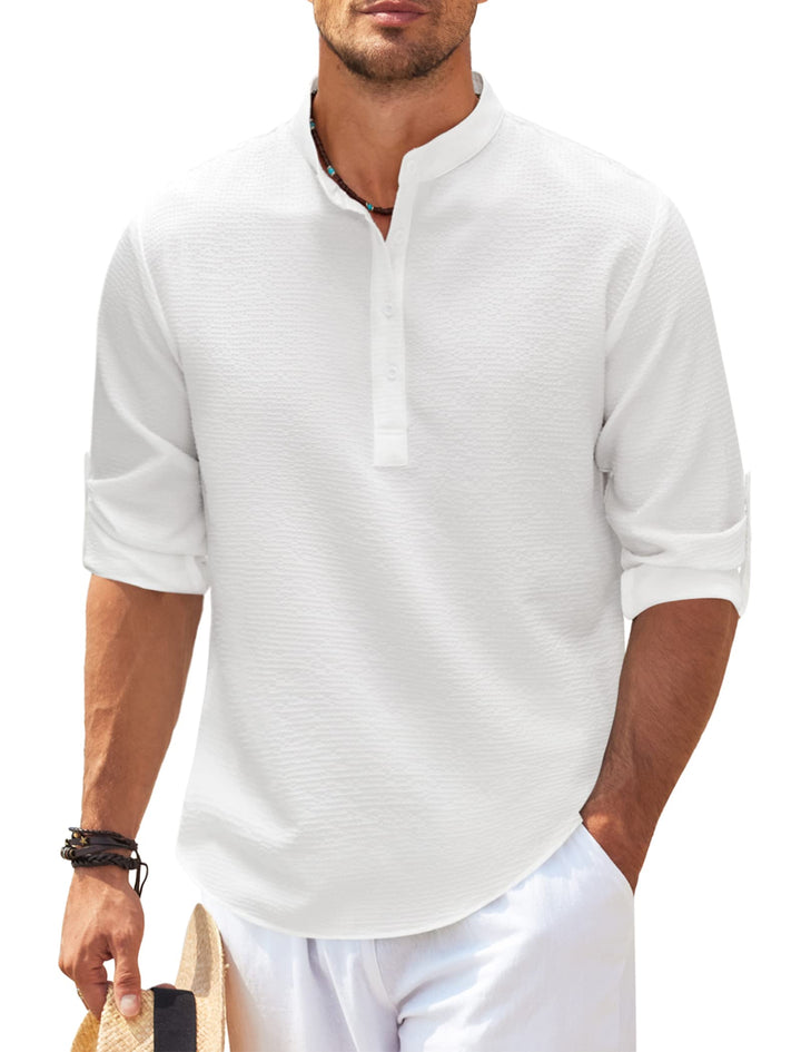 Gents hemd | Premium Mao-Kragen Hemd für den Sommer