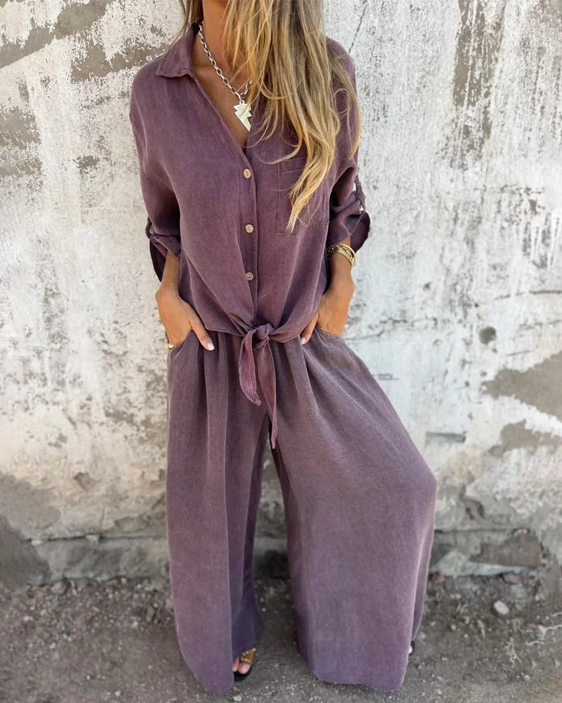 Zweiteiler für Damen - Luftige Twin Set Mit Bluse und Sommerhose