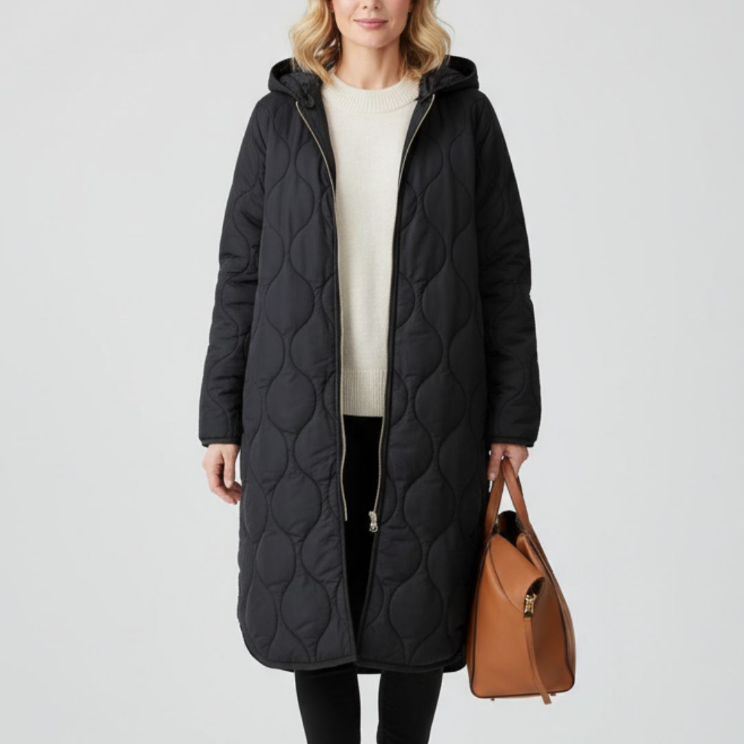 Margiela Maris Langer Steppmantel | Gesteppter Winterparka mit Kapuze