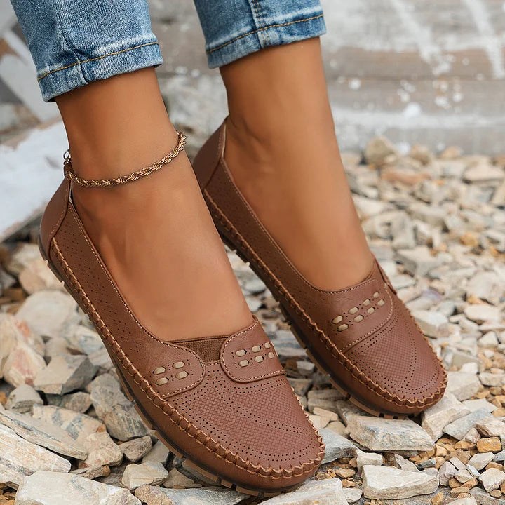 Mokassins für Damen - Bequeme Halbschuhe mit Lochmuster