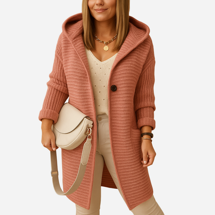 Lange Strickjacke für Damen - Kapuze & Super Warm für den Winter