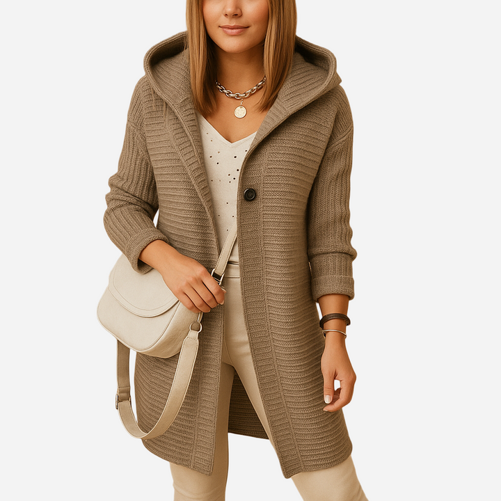 Lange Strickjacke für Damen - Kapuze & Super Warm für den Winter