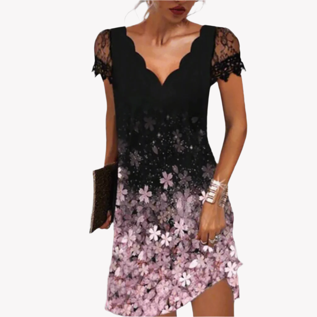 Loscano Spitzenkleid - Elegantes Cocktailkleid mit V-Ausschnitt für Hochzeits