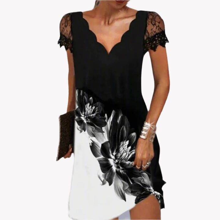 Loscano Spitzenkleid - Elegantes Cocktailkleid mit V-Ausschnitt für Hochzeits