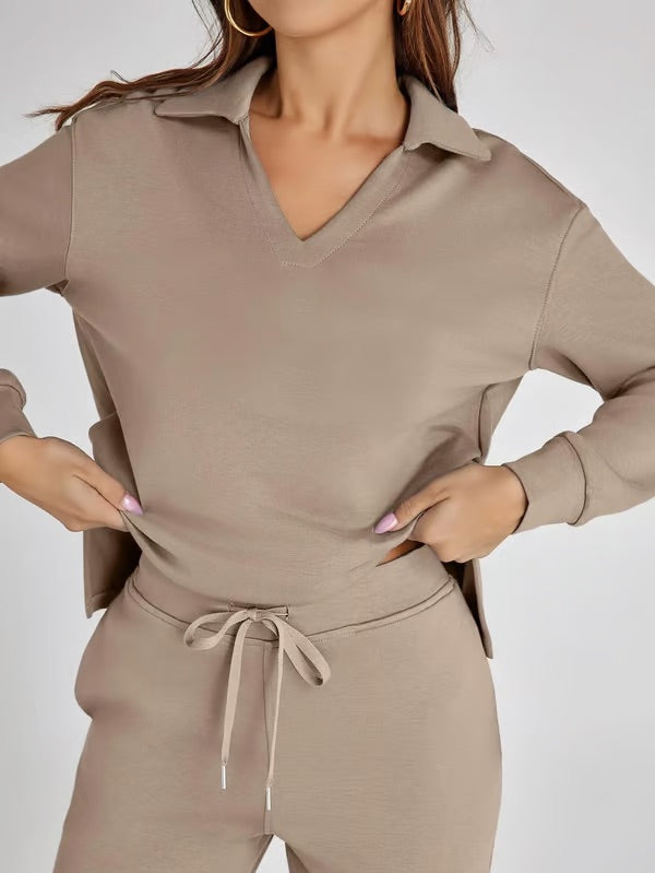 Loscini Loungeweat Set | Zweiteiler-set mit Sweatshirt mit Jogger Für Damen