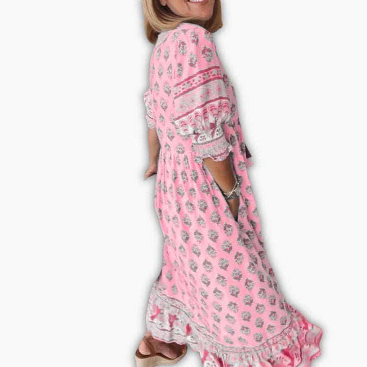 Tunikakleid für Damen - Ibiza Sommerkleid mit 3/4 Ärmel