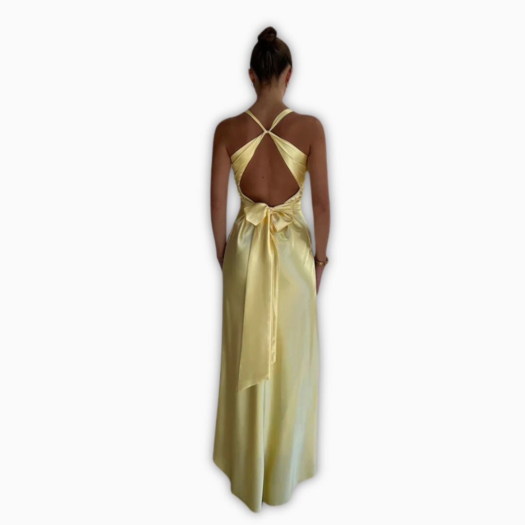 Abendkleid - Elegantes Maxikleid mit V-Ausschnitt für Brautjungfern