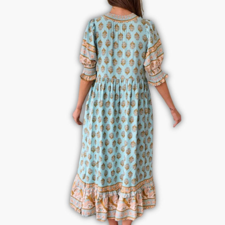 Tunikakleid für Damen - Ibiza Sommerkleid mit 3/4 Ärmel