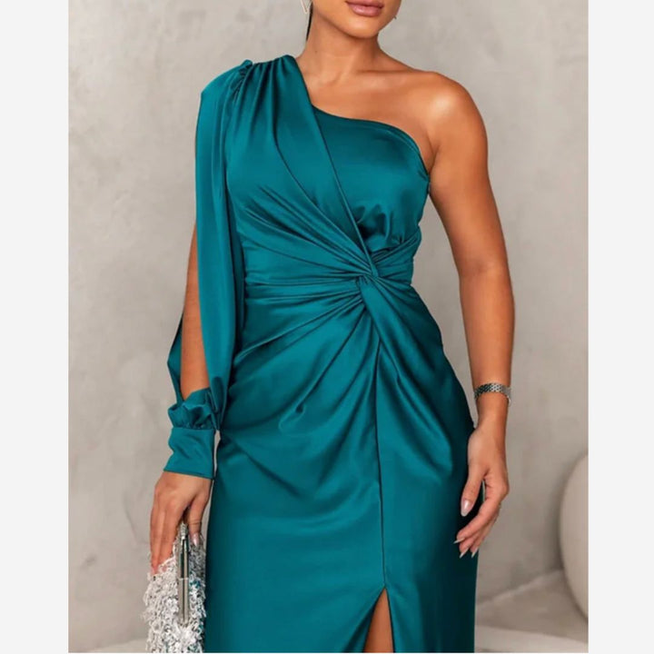 Abendkleid - Elegantes Maxikleid mit One-Shoulder für Hochzeiten