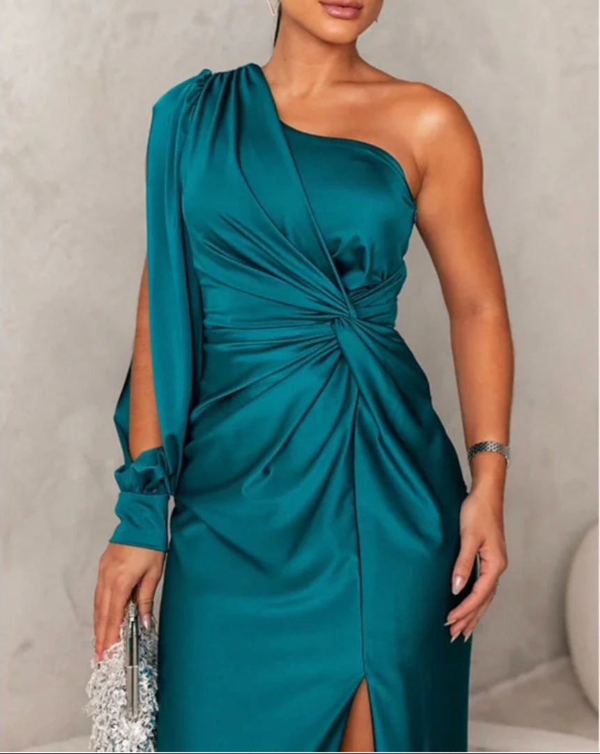 Abendkleid - Elegantes Maxikleid mit One-Shoulder für Hochzeiten