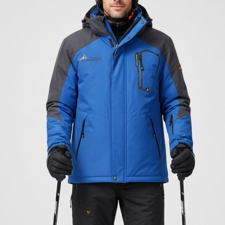 Gefütterte Herren Winterjacke – Wasserdichte & warme Skijacke mit Fleecefutter und Kapuze