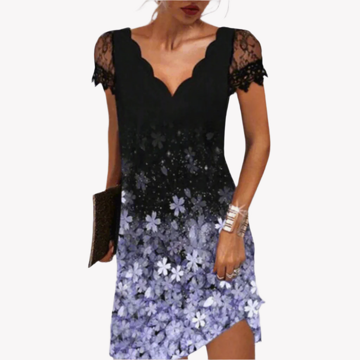 Loscano Spitzenkleid - Elegantes Cocktailkleid mit V-Ausschnitt für Hochzeits