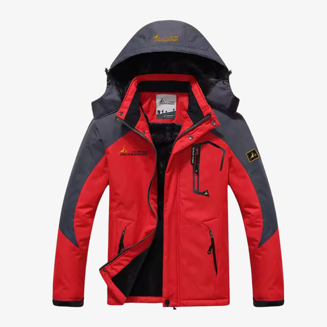 Gefütterte Herren Winterjacke – Wasserdichte & warme Skijacke mit Fleecefutter und Kapuze