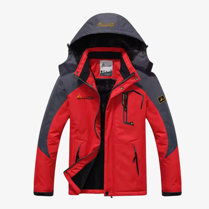Gefütterte Herren Winterjacke – Wasserdichte & warme Skijacke mit Fleecefutter und Kapuze