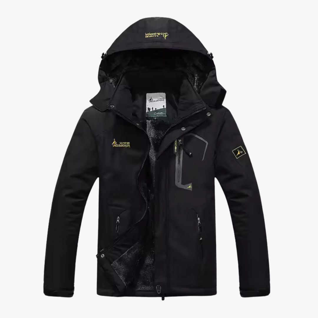 Gefütterte Herren Winterjacke – Wasserdichte & warme Skijacke mit Fleecefutter und Kapuze