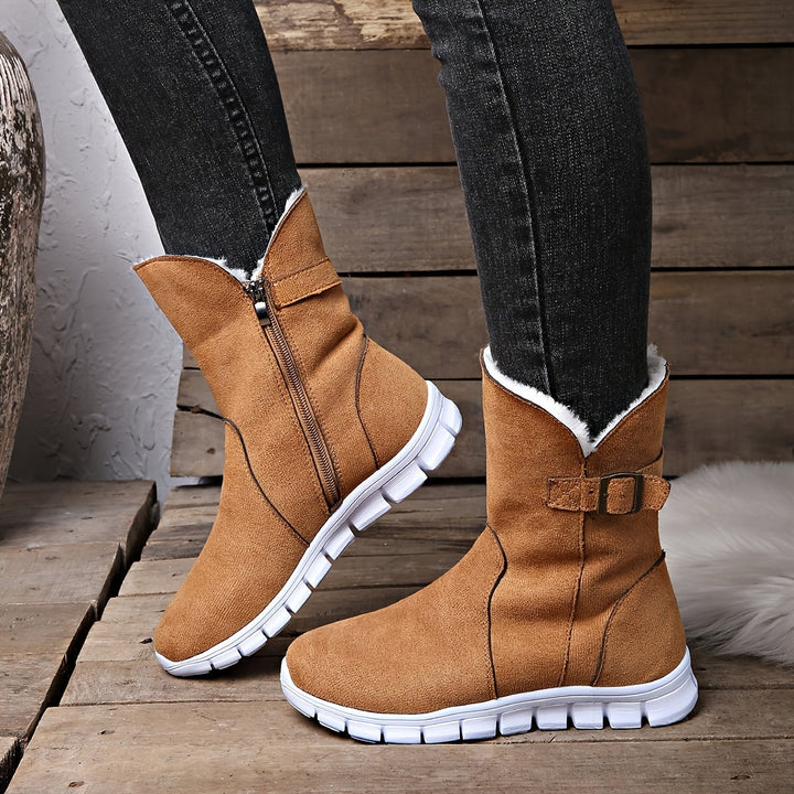 Franklins Winterstiefel für Damen - Gefütterte Stiefel mit sportlicher Sneaker-Sohle & Reißverschluss