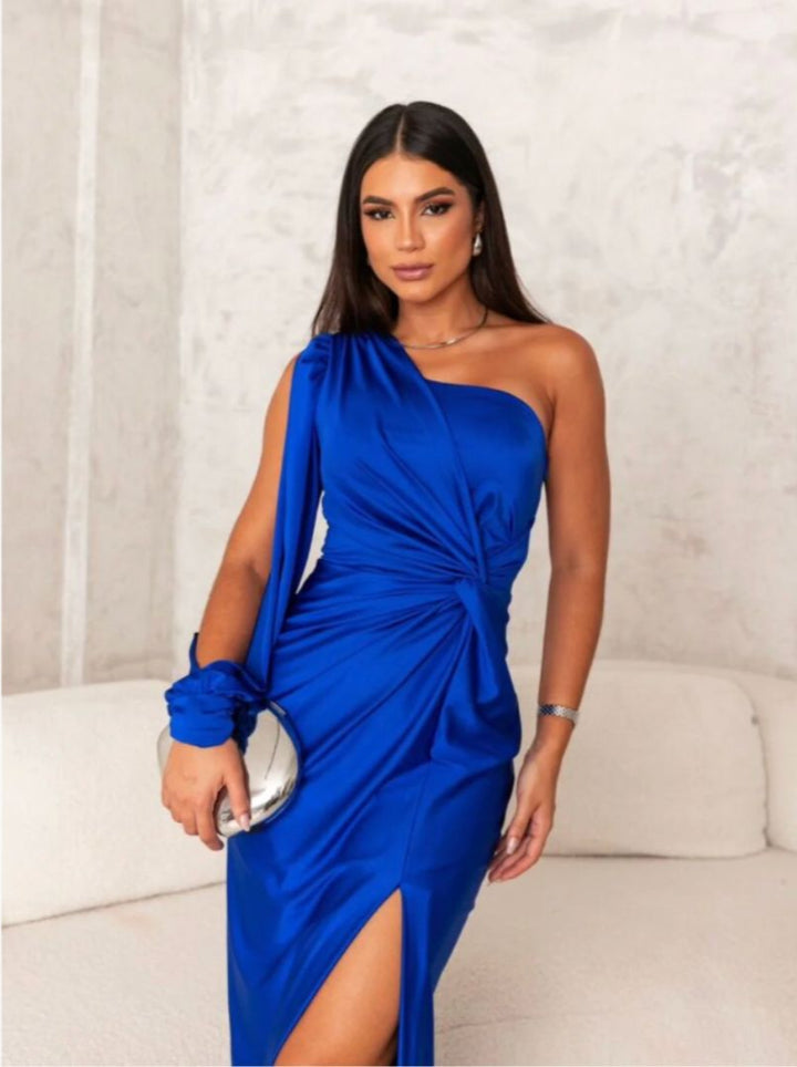 Abendkleid - Elegantes Maxikleid mit One-Shoulder für Hochzeiten