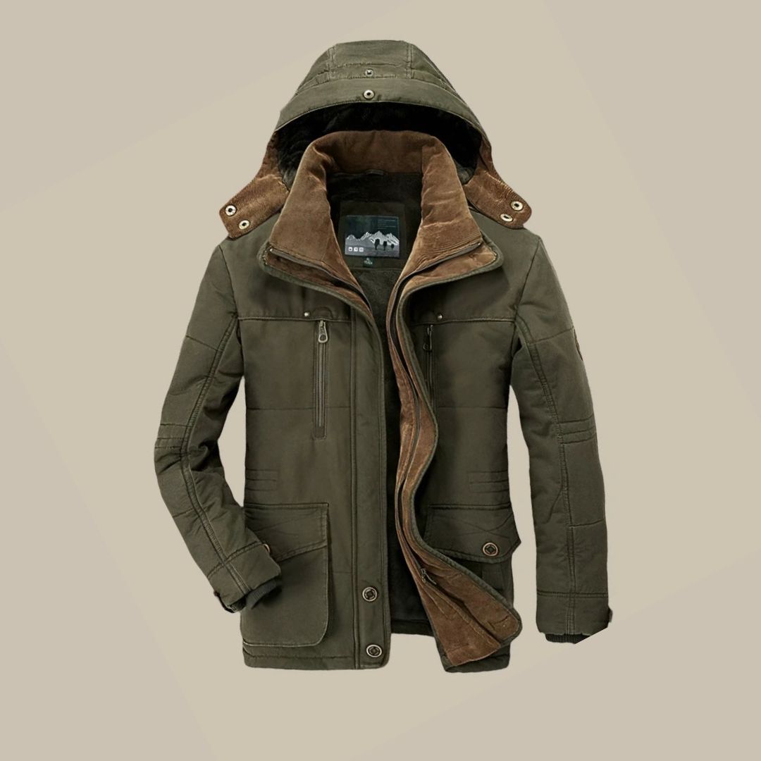 David Parka | Stilvolle warme lange Winterjacke für Herren mit Fleece-Futter