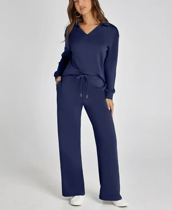 Loscini Loungeweat Set | Zweiteiler-set mit Sweatshirt mit Jogger Für Damen