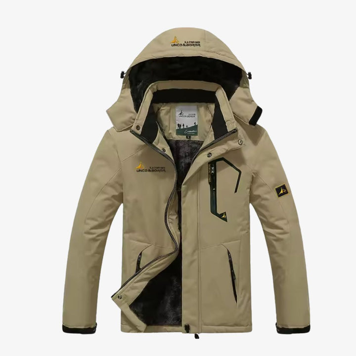 Gefütterte Herren Winterjacke – Wasserdichte & warme Skijacke mit Fleecefutter und Kapuze