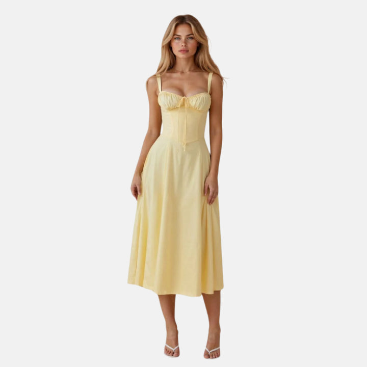 Sommerkleid - Elegantes Maxi Brautjungfernkleid mit Corsage