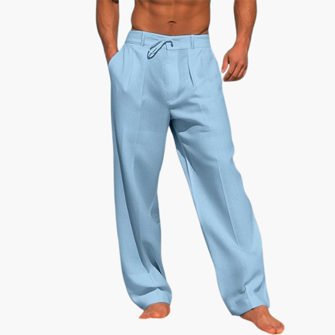 Sommerhose für Herren - Weite luftige Bundfalthose
