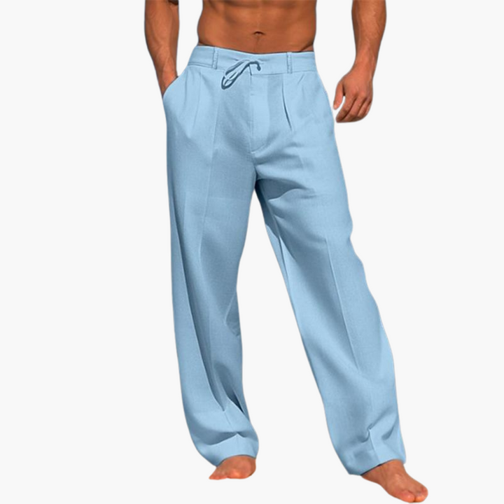 Sommerhose für Herren - Weite luftige Bundfalthose