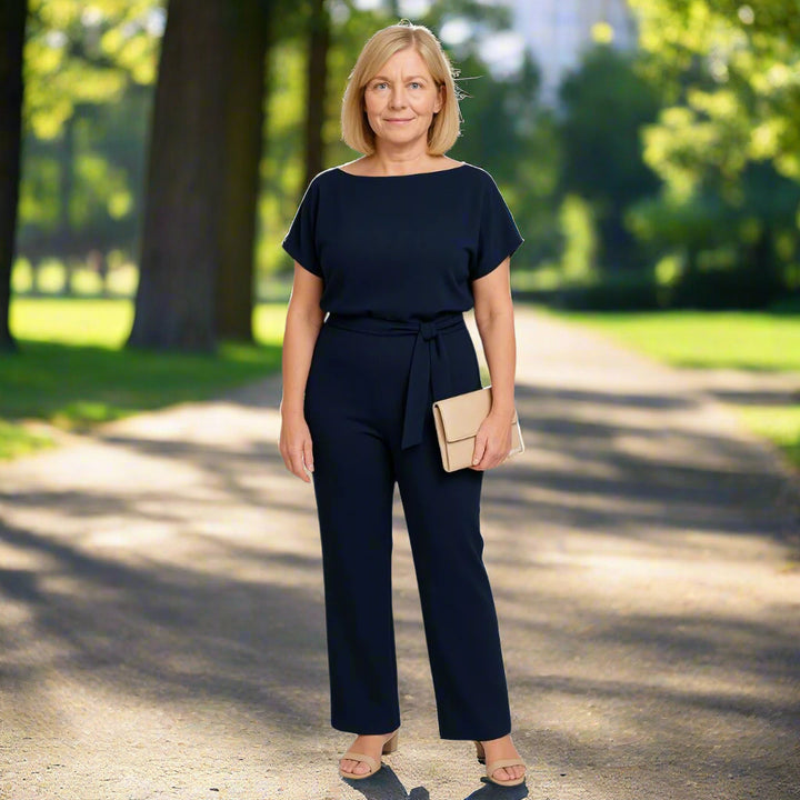 Claudia Jumpsuit | Eleganter Damen Overall mit Gürtel und weitem Bein