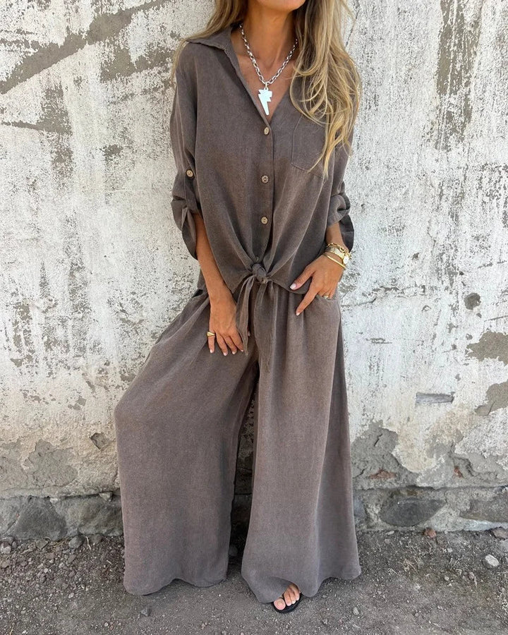 Zweiteiler für Damen - Luftige Twin Set Mit Bluse und Sommerhose