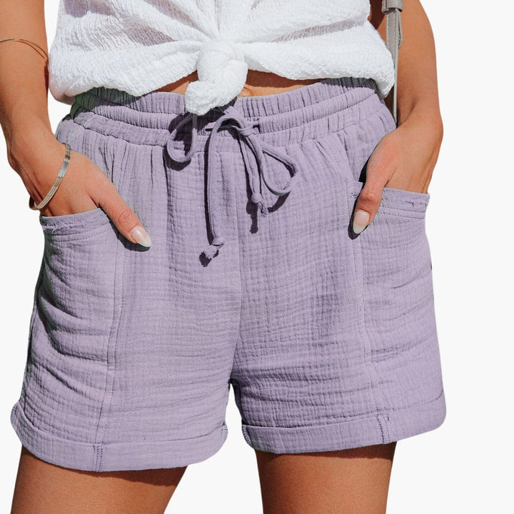 Musselin Shorts - Luftige Sommer Kurze Hose mit Taschen