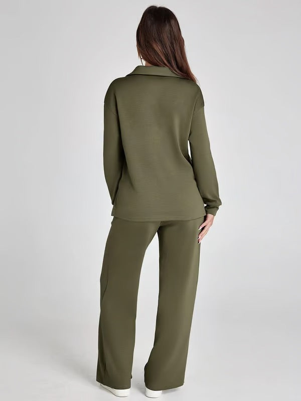 Loscini Loungeweat Set | Zweiteiler-set mit Sweatshirt mit Jogger Für Damen