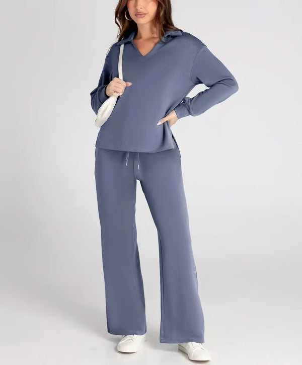 Loscini Loungeweat Set | Zweiteiler-set mit Sweatshirt mit Jogger Für Damen