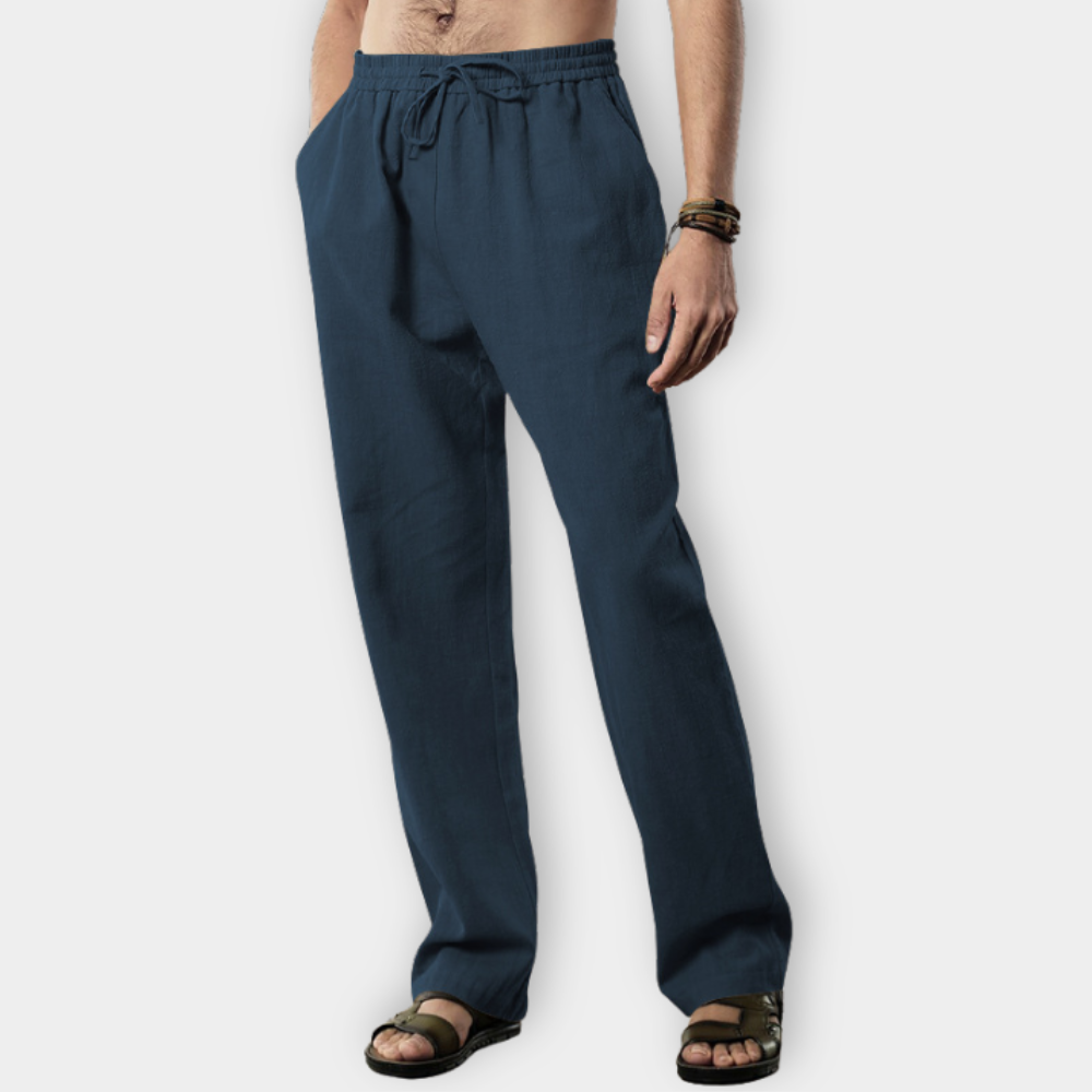 Sommerhose für Herren - Lockere Leinen-optik Hose für den Sommer