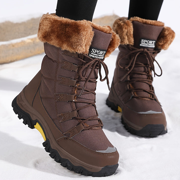 Gefütterte Schneestiefel für Damen - Wasserabweisende & Rutschfeste Winterboots mit Schnürung für den Winter