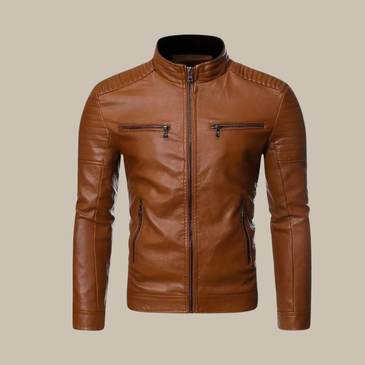 Ganti Lederjacke | Premium PU-Lederjacke im Bikerdesign für Herren