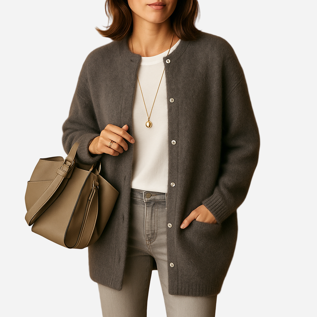 Strickjacke für Damen - Knöpfe & Lange Ärmel für den Winter